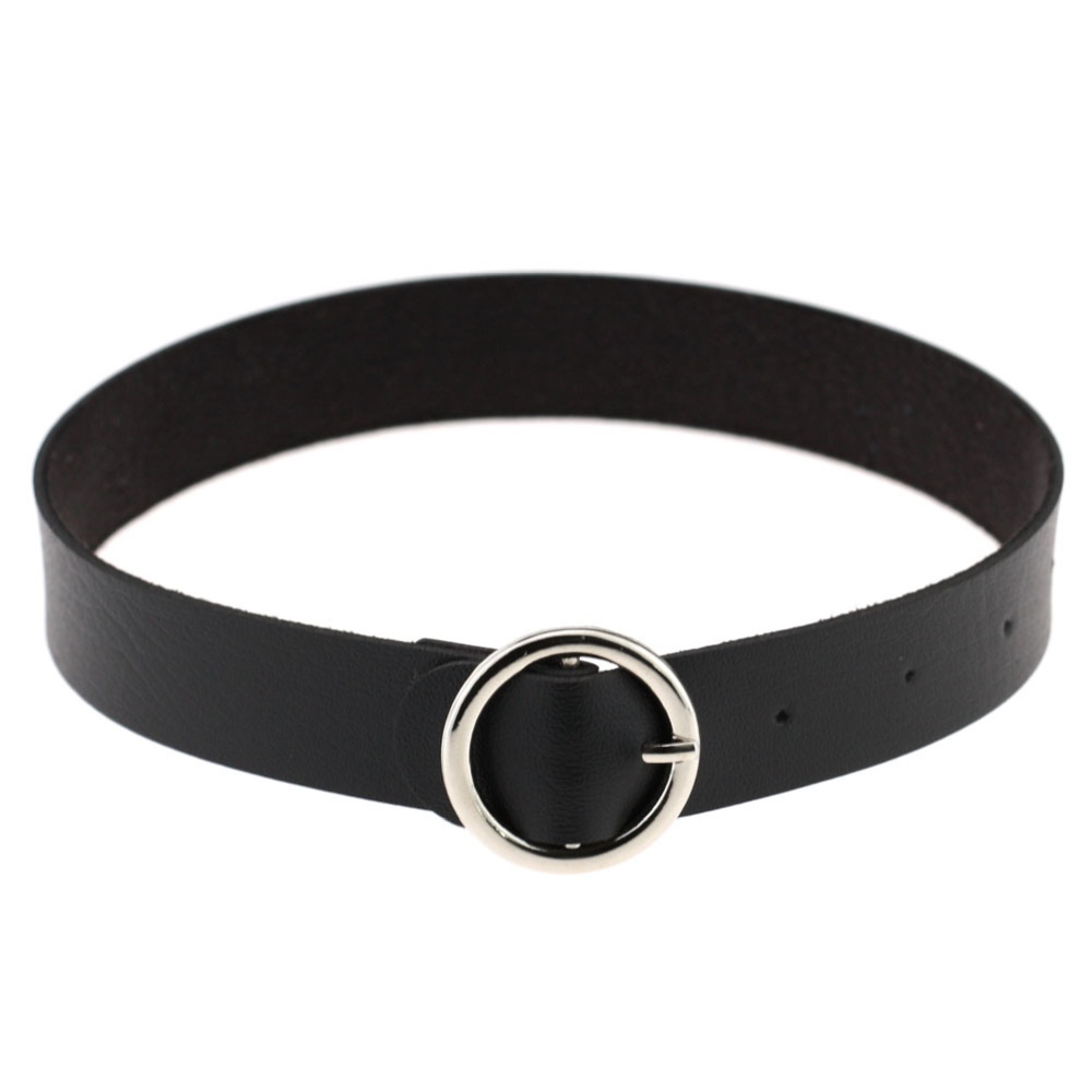 Bullet 69 - Round buckle Choker - Zwart/Zwart
